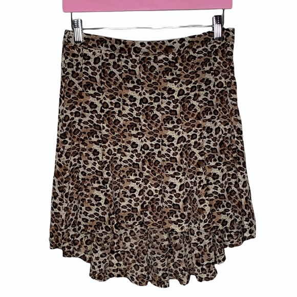 Charlotte Tarantola Silk Leopard High Low Skirt - Picture 1 of 7